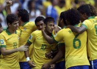 The new Barca player inspired hosts to a 3-0 win over Japan: Neymar's day for Brazil